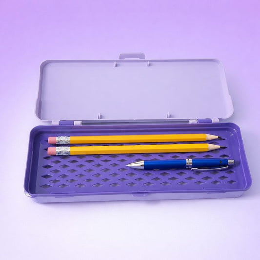 Plastic Pencil Box for Kids, Durable School Stationery Organizer with Spacious Compartments, Lightweight Design, Secure Closure, Attractive Colors, Easy to Carry, Ideal for Students, Office Use, Art Supplies, Travel, Classroom, Storage, Multipurpose Case