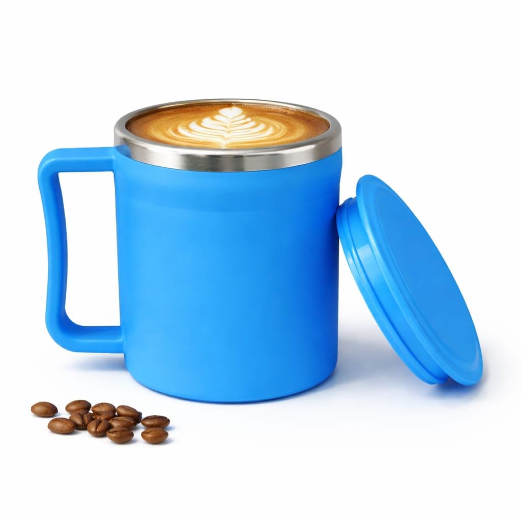 Stainless Steel Coffee Mug with Leakproof Lid, Double-Wall Insulation, Reusable Hot and Cold Beverages, Lightweight and Easy to Clean, Ideal for Office, Home, Outdoor Adventures, Daily Use, Comfortable Drinking Experience