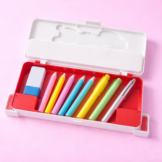 Premium Pencil Box for Kids, Durable School Stationery Organizer with Spacious Compartments, Lightweight Design, Secure Closure, Attractive Colors, Easy to Carry, Ideal for Students, Office Use, Art Supplies, Travel, Classroom, Storage, Multipurpose Case