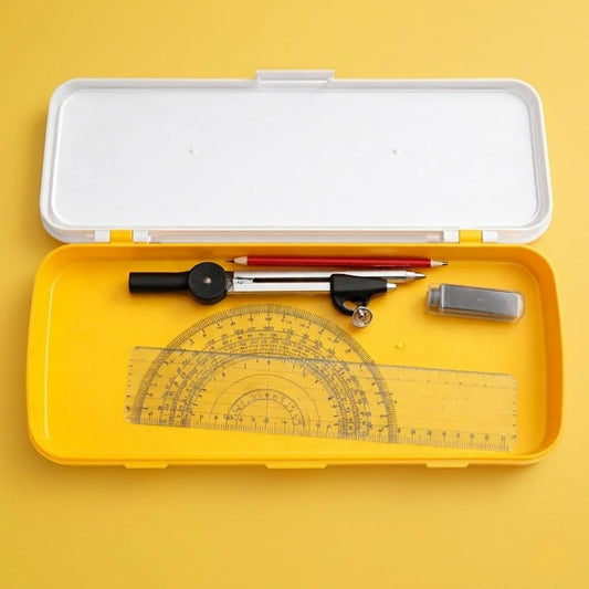 Plastic Pencil Box for Kids, Durable School Stationery Organizer with Spacious Compartments, Lightweight Design, Secure Closure, Attractive Colors, Easy to Carry, Ideal for Students, Office Use, Art Supplies, Travel, Classroom, Storage, Multipurpose Case