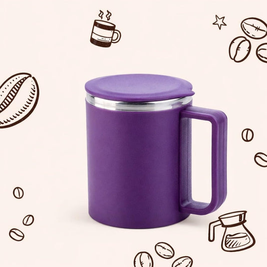 Stainless Steel Coffee Mug with Leakproof Lid, Double-Wall Insulation, Reusable Hot and Cold Beverages, Lightweight and Easy to Clean, Ideal for Office, Home, Outdoor Adventures, Daily Use, Comfortable Drinking Experience