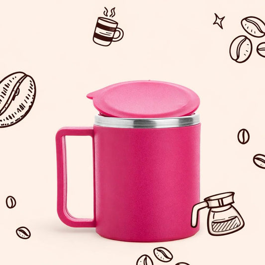 Stainless Steel Coffee Mug with Leakproof Lid, Double-Wall Insulation, Reusable Hot and Cold Beverages, Lightweight and Easy to Clean, Ideal for Office, Home, Outdoor Adventures, Daily Use, Comfortable Drinking Experience