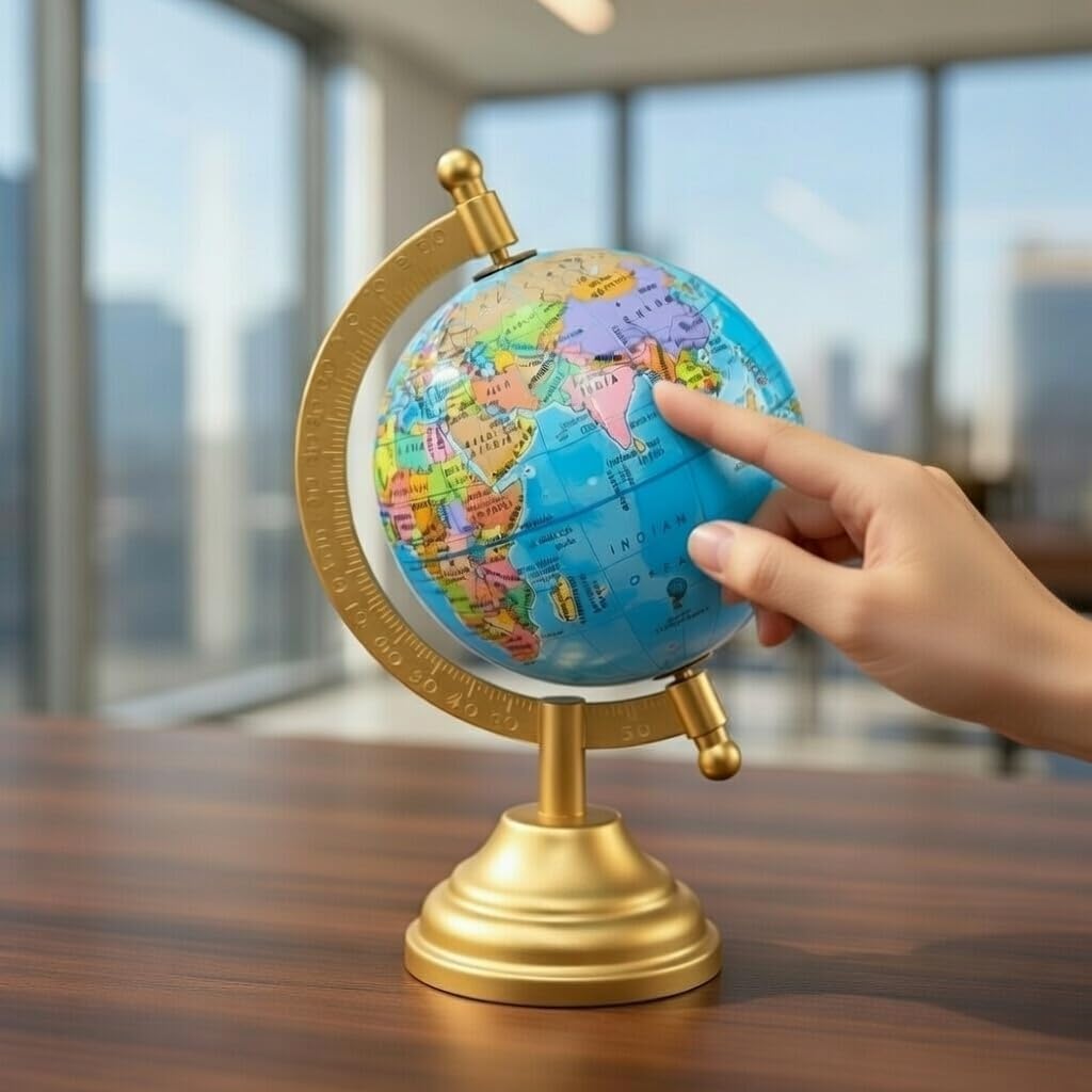 Globe Desk Organizer & Educational World Globe Premium Rotating Geographic Globe for Home, Office, Study Table, Classroom, Kids Learning & Decorative Display