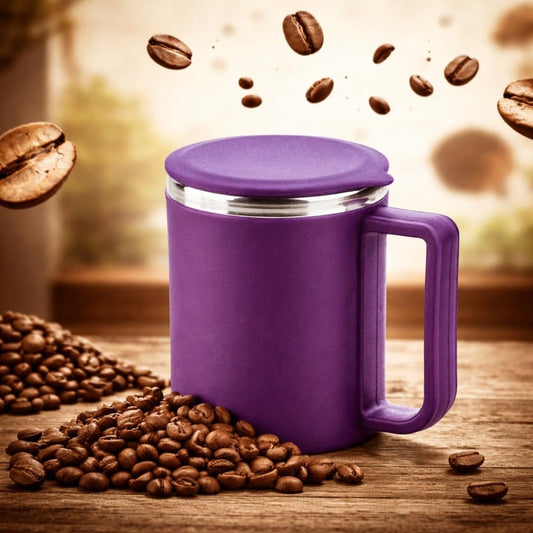 Stainless Steel Coffee Mug with Leakproof Lid, Double-Wall Insulation, Reusable Hot and Cold Beverages, Lightweight and Easy to Clean, Ideal for Office, Home, Outdoor Adventures, Daily Use, Comfortable Drinking Experience