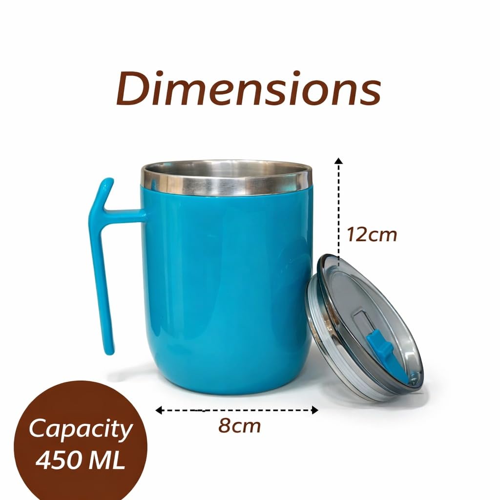 Stainless Steel Coffee Mug with Leakproof Lid, Double-Wall Insulation, Reusable Hot and Cold Beverages, Lightweight and Easy to Clean, Ideal for Office, Home, Outdoor Adventures, Daily Use, Comfortable Drinking Experience