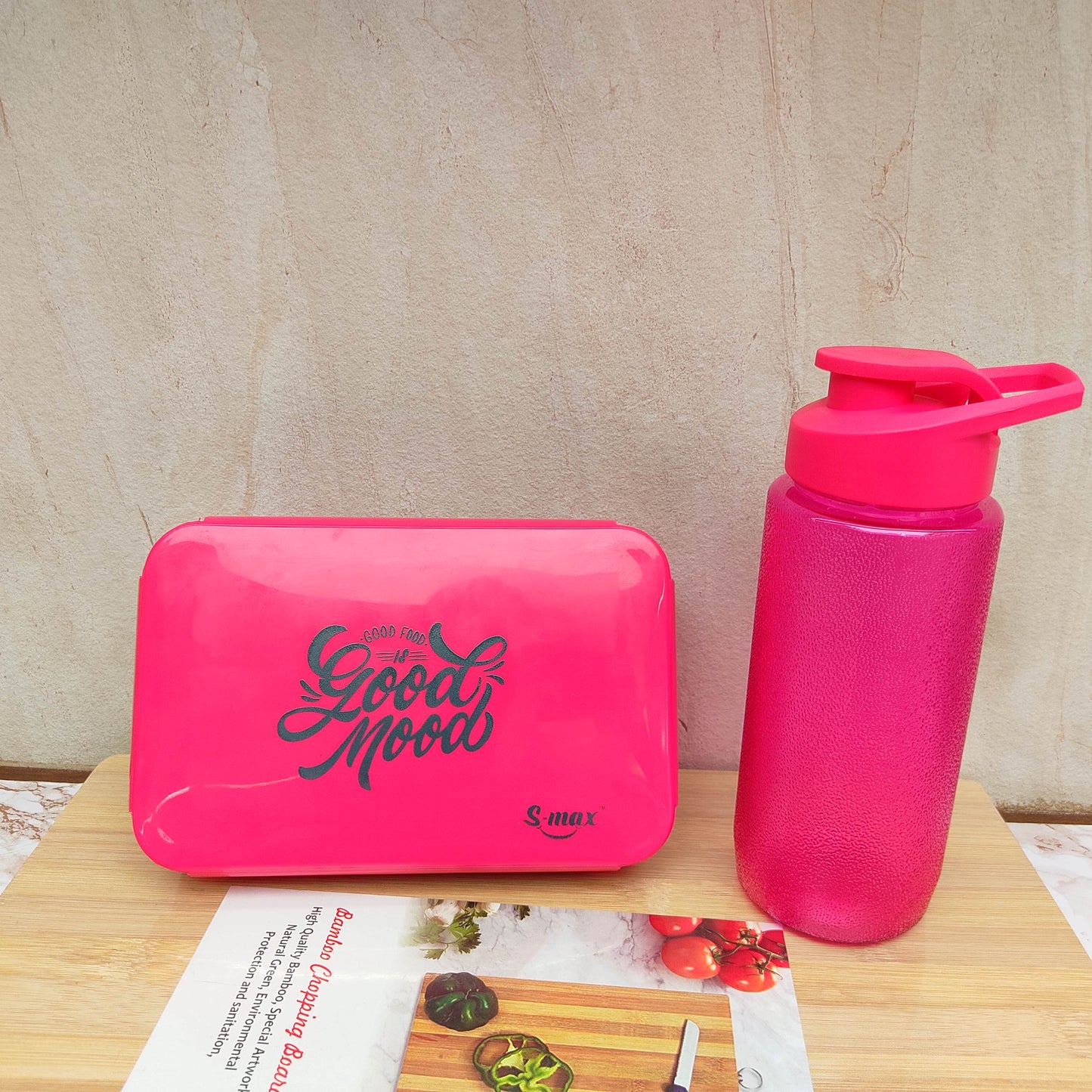 Plastic Lunch Box with Water Bottle Set for everyday use. durable, lightweight this lunch box keeps meals organized while the matching water bottle ensures easy hydration. Ideal for school, office, travel, and picnics. Compact design, easy to carry,