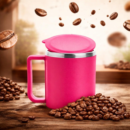 Stainless Steel Coffee Mug with Leakproof Lid, Double-Wall Insulation, Reusable Hot and Cold Beverages, Lightweight and Easy to Clean, Ideal for Office, Home, Outdoor Adventures, Daily Use, Comfortable Drinking Experience