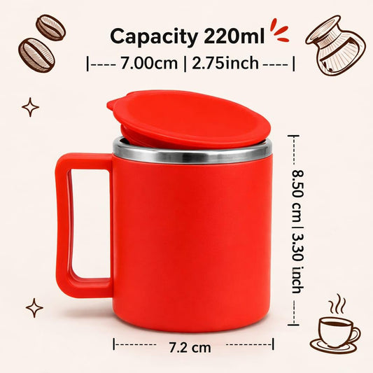 Stainless Steel Coffee Mug with Leakproof Lid, Double-Wall Insulation, Reusable Hot and Cold Beverages, Lightweight and Easy to Clean, Ideal for Office, Home, Outdoor Adventures, Daily Use, Comfortable Drinking Experience