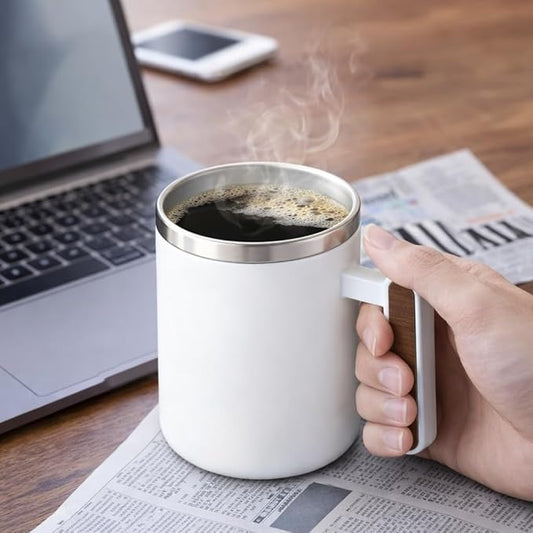 Stainless Steel Coffee Mug with Leakproof Lid, Double-Wall Insulation Hot and Cold Beverages, Lightweight and Easy to Clean, Ideal for Office, Home, Camping, Outdoor Adventures, Daily Use, Comfortable Drinking Experience