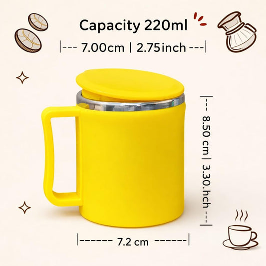 Stainless Steel Coffee Mug with Leakproof Lid, Double-Wall Insulation, Reusable Hot and Cold Beverages, Lightweight and Easy to Clean, Ideal for Office, Home, Outdoor Adventures, Daily Use, Comfortable Drinking Experience