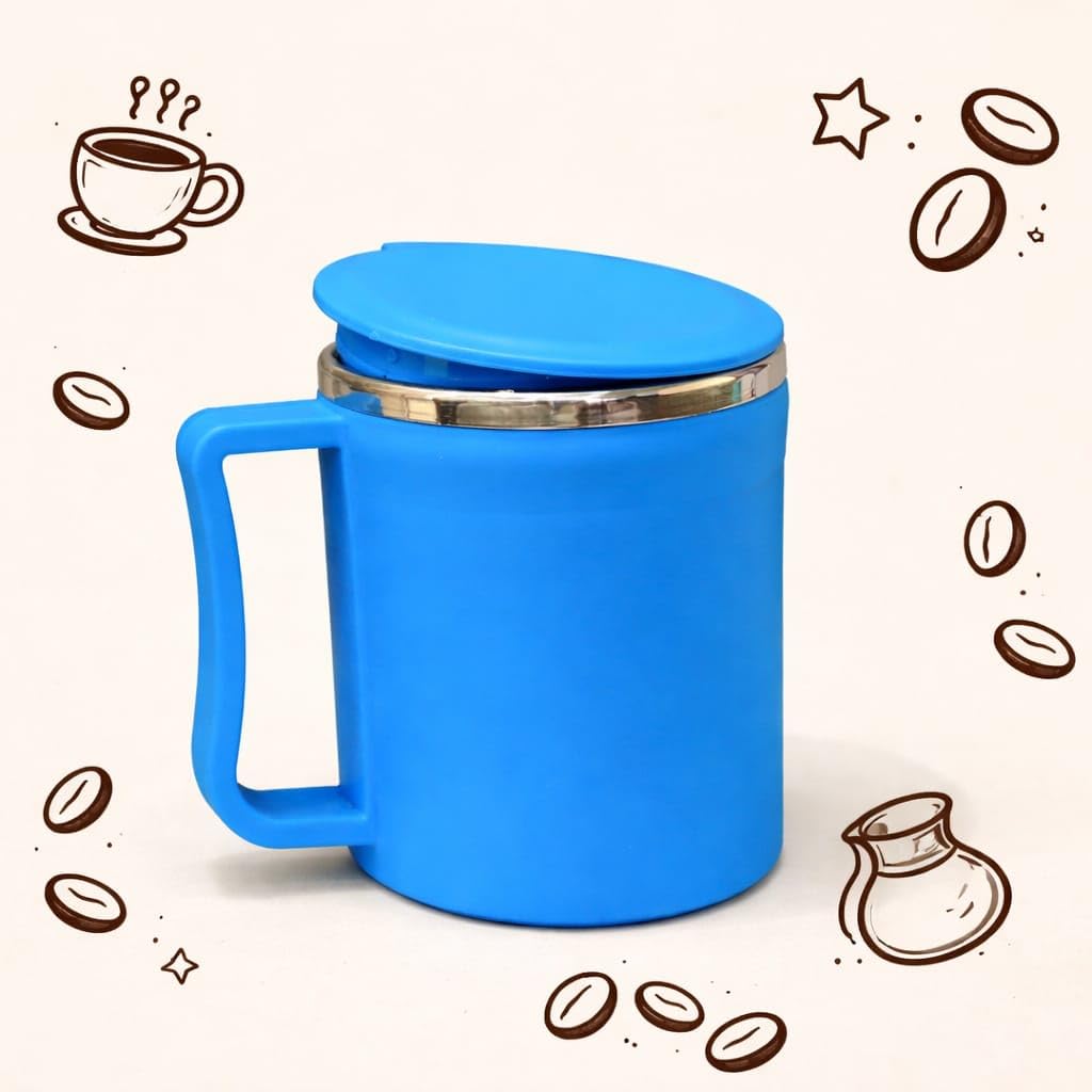 Stainless Steel Coffee Mug with Leakproof Lid, Double-Wall Insulation, Reusable Hot and Cold Beverages, Lightweight and Easy to Clean, Ideal for Office, Home, Outdoor Adventures, Daily Use, Comfortable Drinking Experience