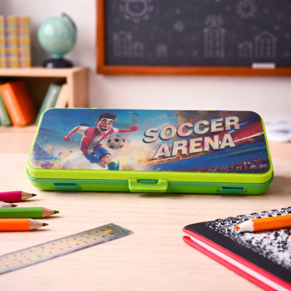 Plastic Pencil Box for Kids, Durable School Stationery Organizer with Spacious Compartments, Lightweight Design, Secure Closure, Attractive Colors, Easy to Carry, Ideal for Students, Office Use, Art Supplies, Travel, Classroom, Storage, Multipurpose Case
