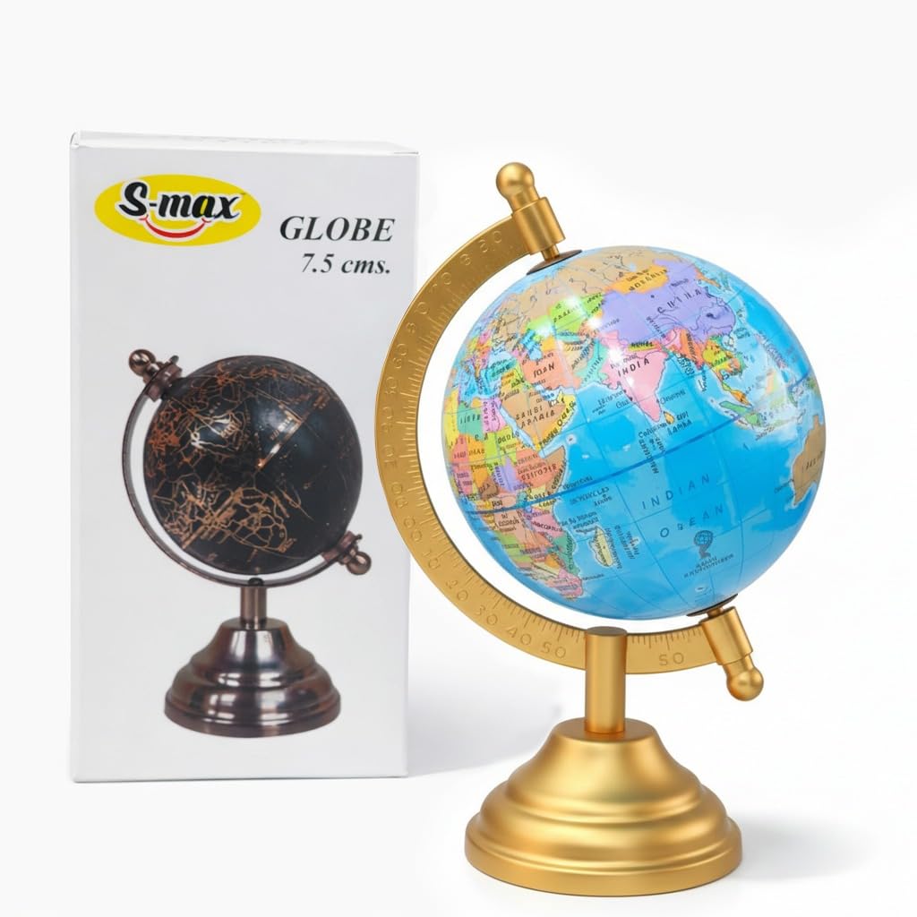 Globe Desk Organizer & Educational World Globe Premium Rotating Geographic Globe for Home, Office, Study Table, Classroom, Kids Learning & Decorative Display
