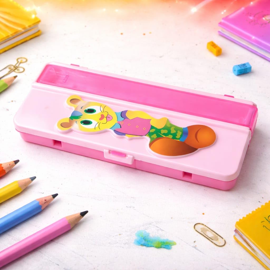 Premium Pencil Box for Kids, Durable School Stationery Organizer with Spacious Compartments, Lightweight Design, Secure Closure, Attractive Colors, Easy to Carry, Ideal for Students, Office Use, Art Supplies, Travel, Classroom, Storage, Multipurpose Case