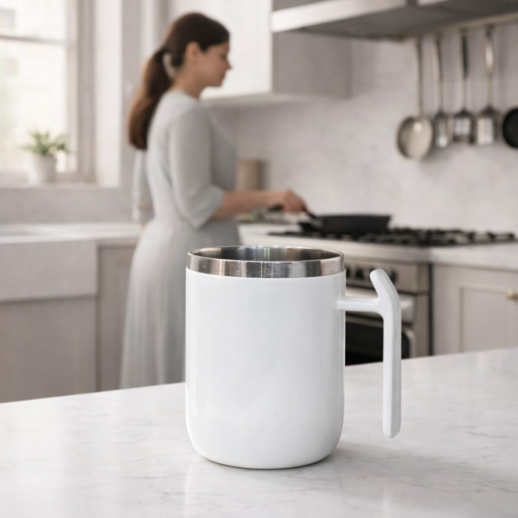 Stainless Steel Coffee Mug with Leakproof Lid, Double-Wall Insulation, Reusable Hot and Cold Beverages, Lightweight and Easy to Clean, Ideal for Office, Home, Outdoor Adventures, Daily Use, Comfortable Drinking Experience