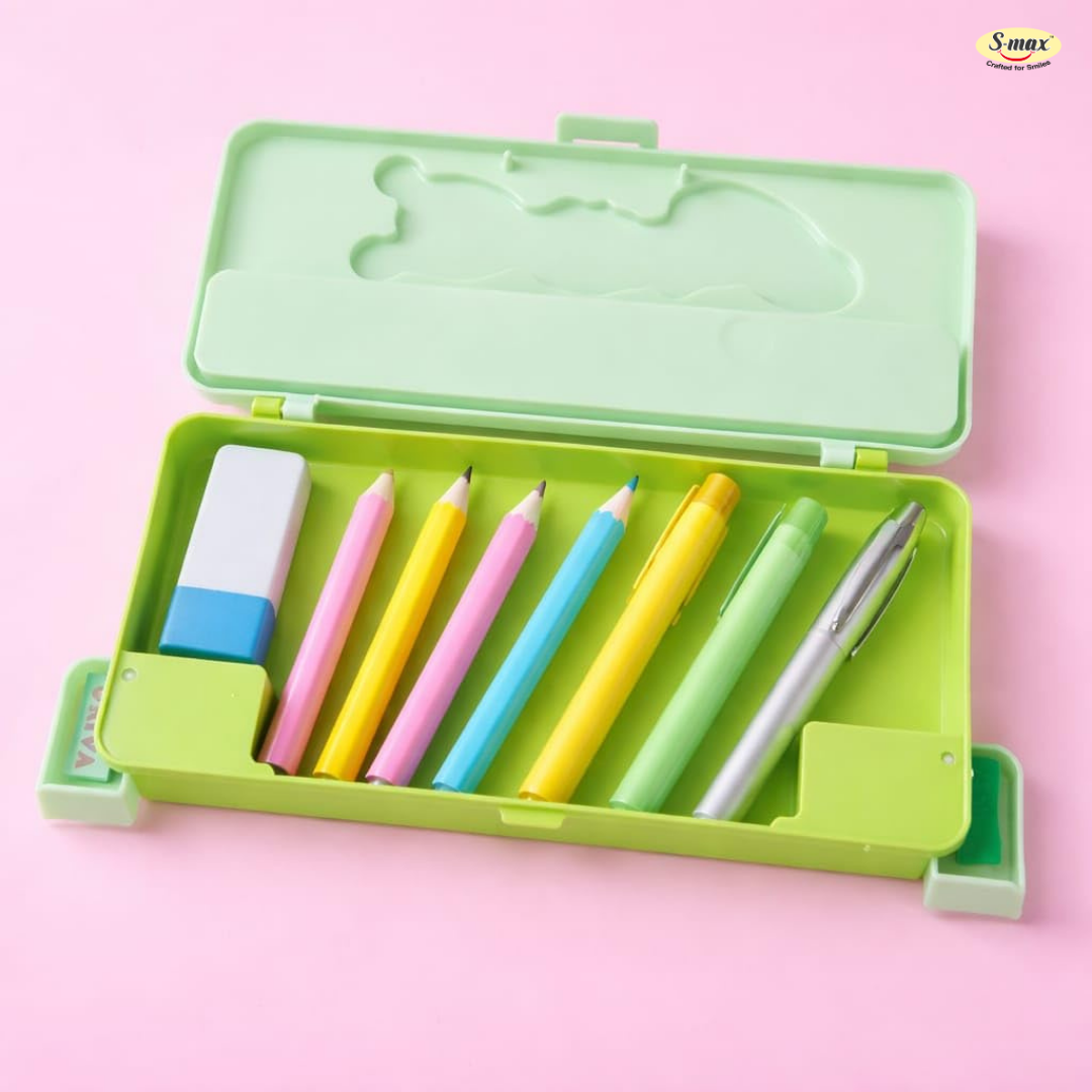 Premium Pencil Box for Kids, Durable School Stationery Organizer with Spacious Compartments, Lightweight Design, Secure Closure, Attractive Colors, Easy to Carry, Ideal for Students, Office Use, Art Supplies, Travel, Classroom, Storage, Multipurpose Case