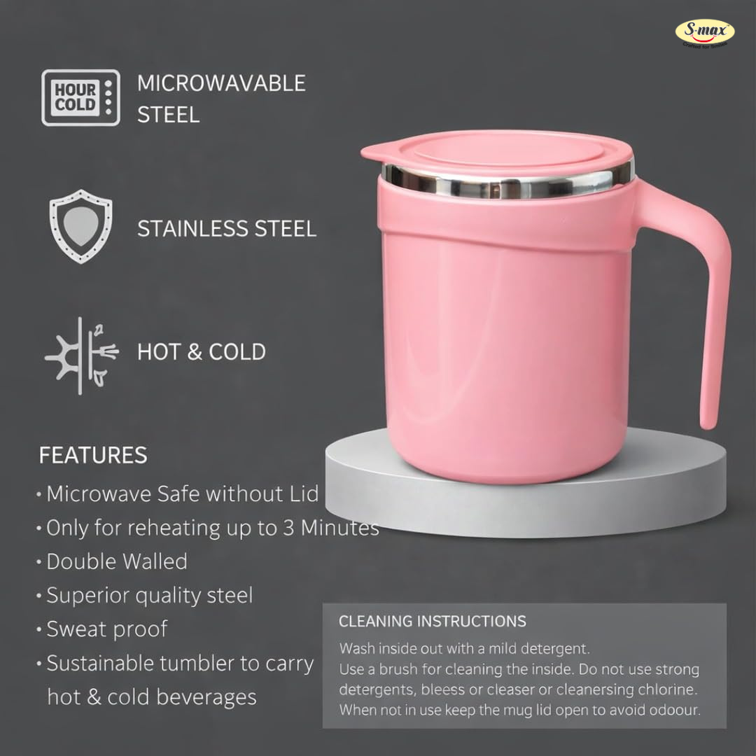 Stainless Steel Coffee Mug with Leakproof Lid, Double-Wall Insulation, Reusable Hot and Cold Beverages, Lightweight and Easy to Clean, Ideal for Office, Home, Outdoor Adventures, Daily Use, Comfortable Drinking Experience