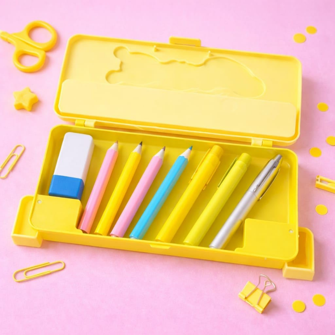 Premium Pencil Box for Kids, Durable School Stationery Organizer with Spacious Compartments, Lightweight Design, Secure Closure, Attractive Colors, Easy to Carry, Ideal for Students, Office Use, Art Supplies, Travel, Classroom, Storage, Multipurpose Case