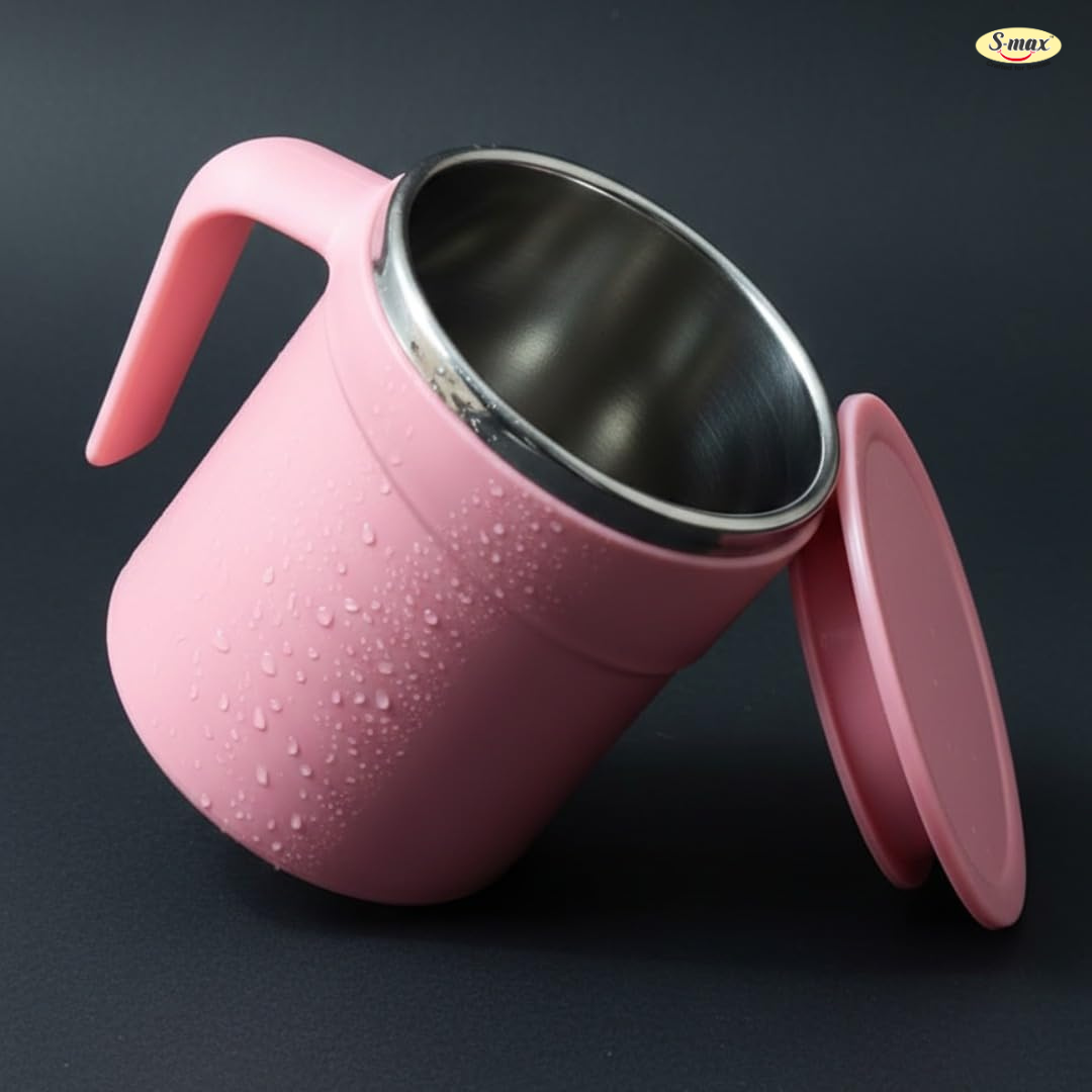 Stainless Steel Coffee Mug with Leakproof Lid, Double-Wall Insulation, Reusable Hot and Cold Beverages, Lightweight and Easy to Clean, Ideal for Office, Home, Outdoor Adventures, Daily Use, Comfortable Drinking Experience