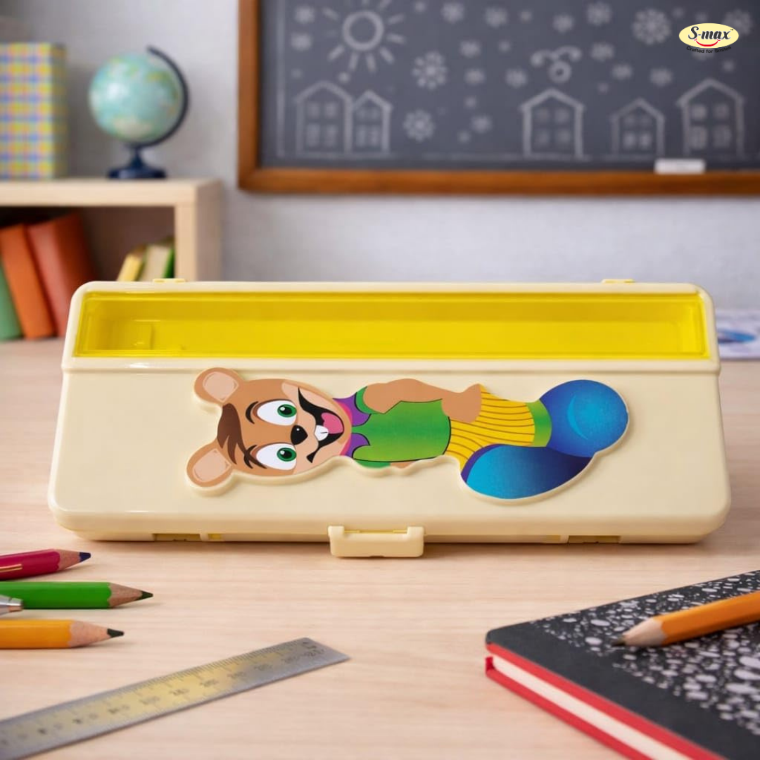 Premium Pencil Box for Kids, Durable School Stationery Organizer with Spacious Compartments, Lightweight Design, Secure Closure, Attractive Colors, Easy to Carry, Ideal for Students, Office Use, Art Supplies, Travel, Classroom, Storage, Multipurpose Case