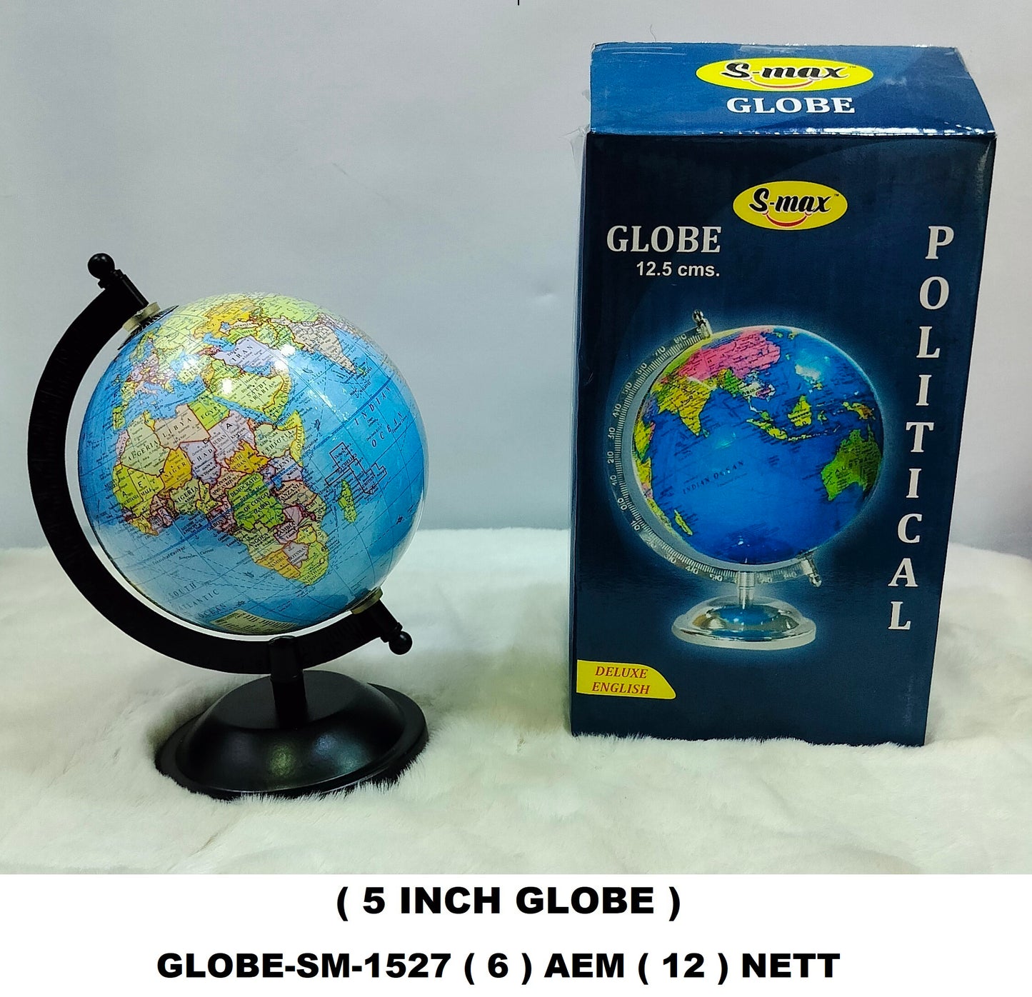 5 inch Globe Desk Organizer & Educational World Globe – Premium Rotating Geographic Globe for Home, Office, Study Table, Classroom, Kids Learning & Decorative Display