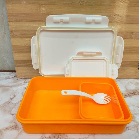 Premium Plastic Lunch Box with Secure Leakproof Lid, Food Storage Container for Office, School and Travel, Lightweight BPA Free Easy to Clean,