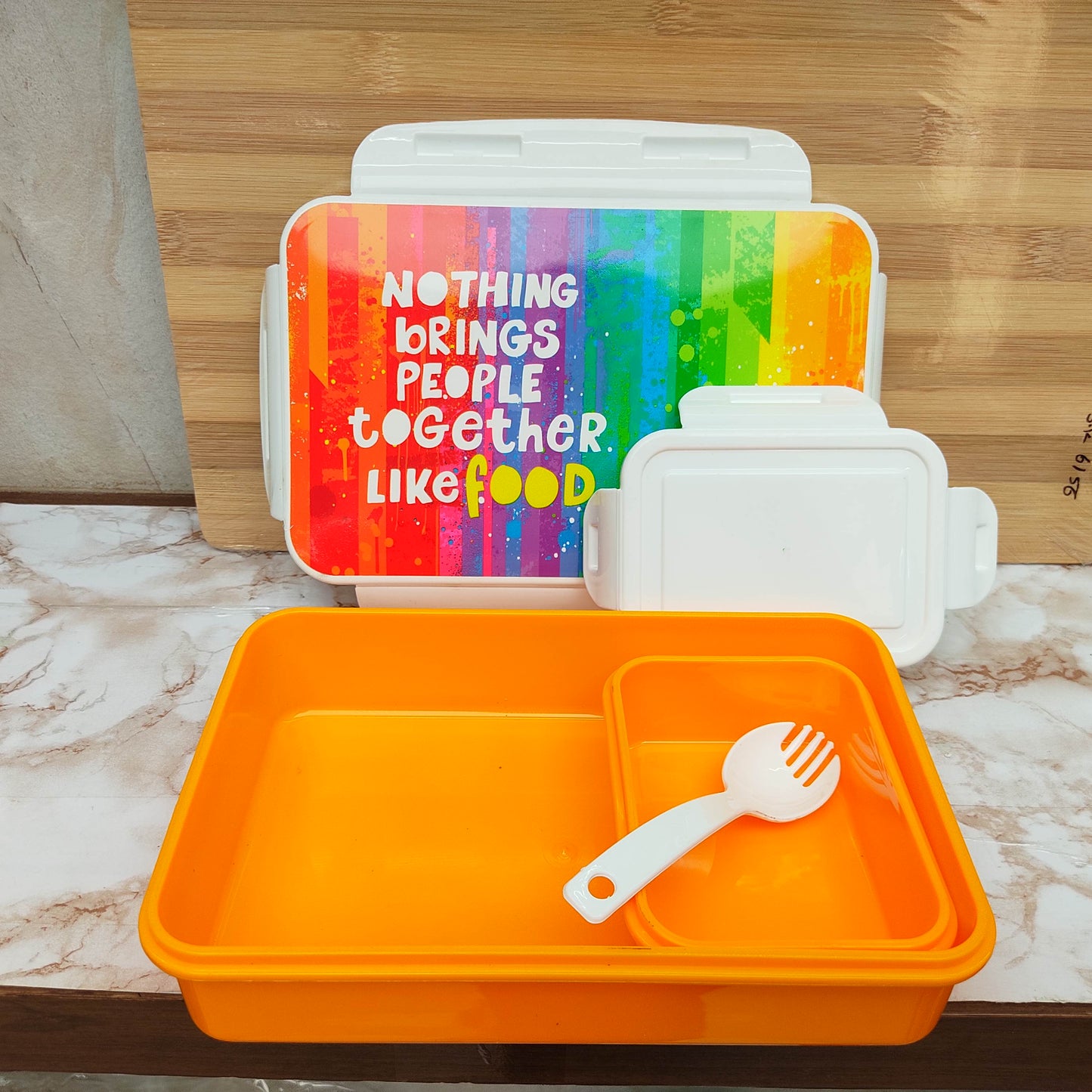 Premium Plastic Lunch Box with Secure Leakproof Lid, Food Storage Container for Office, School and Travel, Lightweight BPA Free Easy to Clean,
