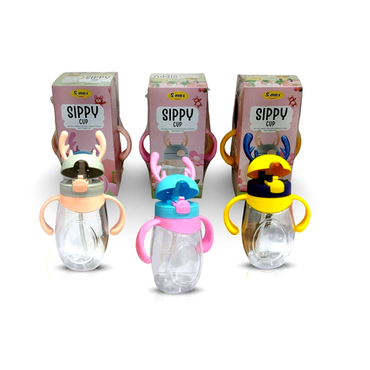 Kids Plastic Sipper Bottle for Boys and Girls, Leakproof Water Bottle, Lightweight, BPA Free, School Travel Daily Use Drinking Bottle.